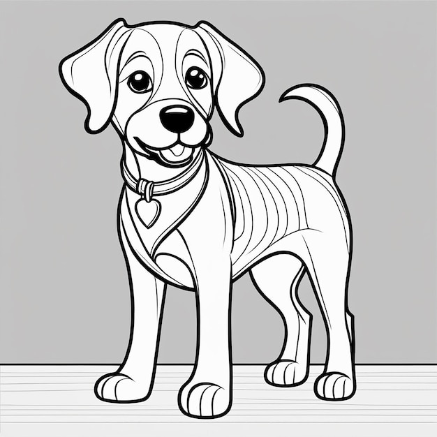 ilustracja linii sztuki psa