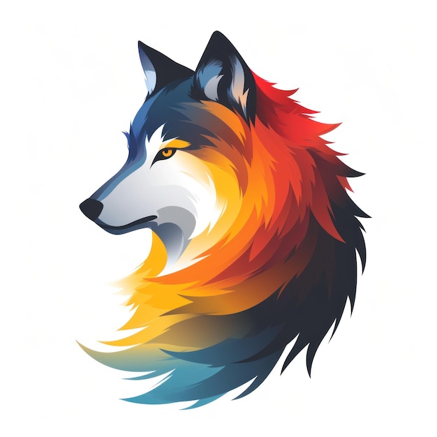 Ilustracja logo Vibrant Geometric Wolf Flat