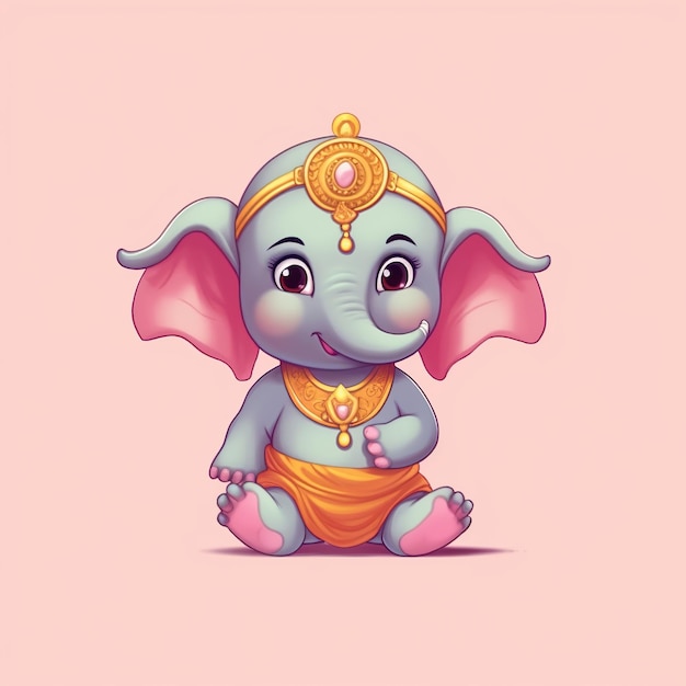 Ilustracja Lorda Ganesha dla Ganesh Chaturthi Ai Wygenerowano