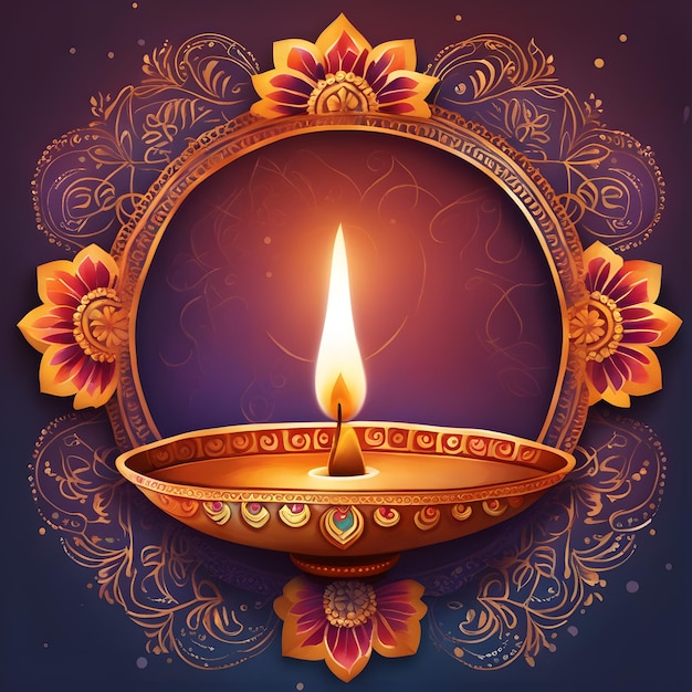 Ilustracja Lub Kartka Z Pozdrowieniami Na święto Diwali