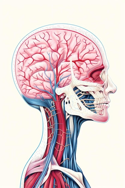 Zdjęcie ilustracja ludzkiego układu nerwowego mózgu