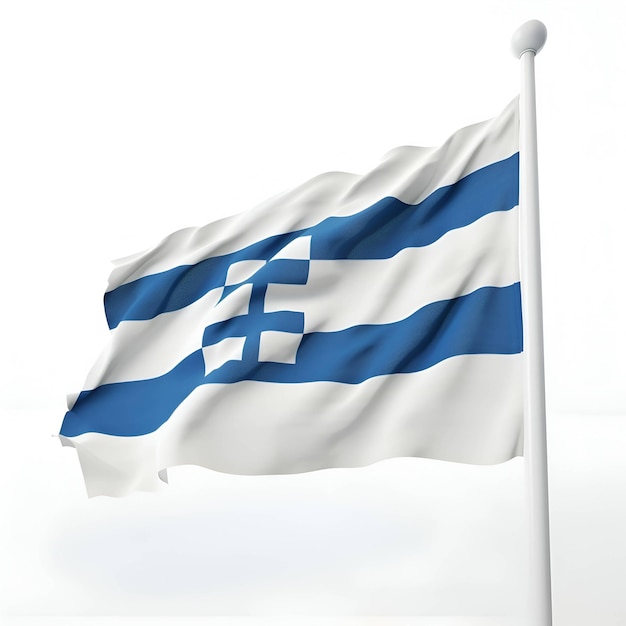Ilustracja macha flagą Grecji na białym tle renderowania 3D