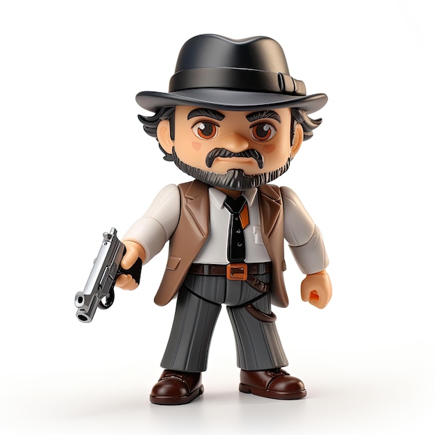 Zdjęcie ilustracja mały gangster z zabawkami z bronią, szczegółowo opisująca przestępstwo