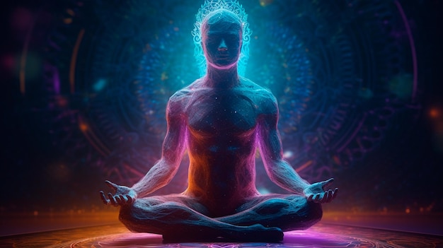 Ilustracja medytacji duchowego przebudzenia oświecenia Generative AI