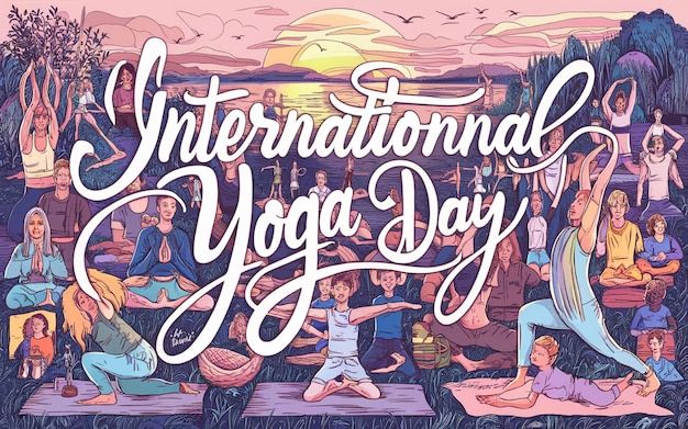 Ilustracja międzynarodowego dnia jogi