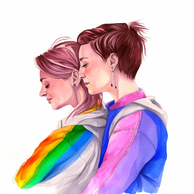 Zdjęcie ilustracja miłości lgbtq