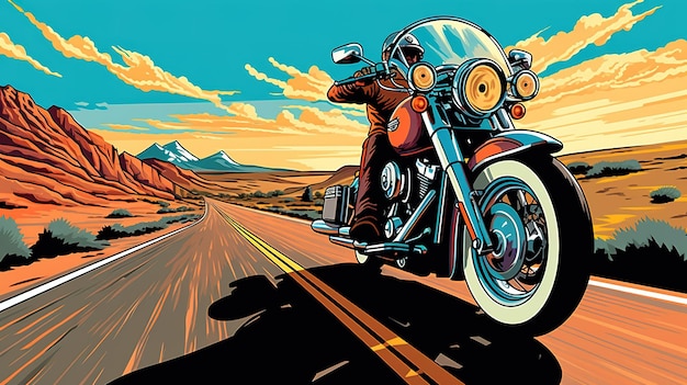 Ilustracja motocyklu retro