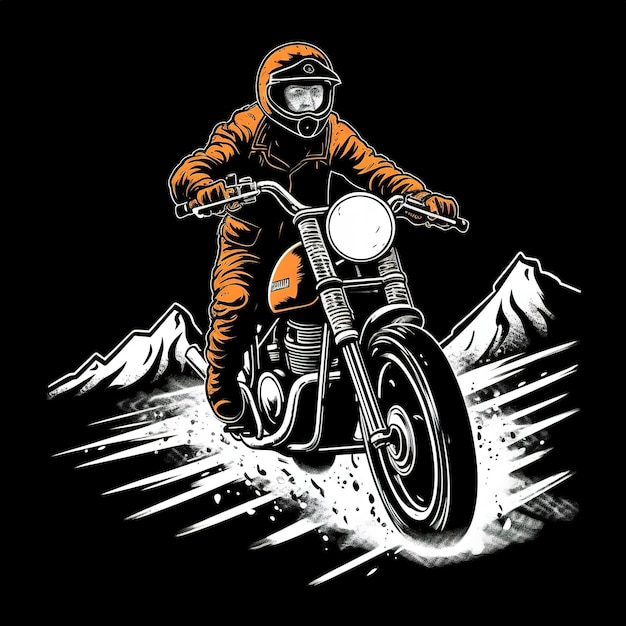 Ilustracja motocyklu retro