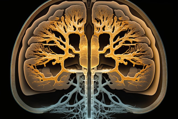 Ilustracja MRI mózgu Generative AIVizualizacja tomografii komputerowej