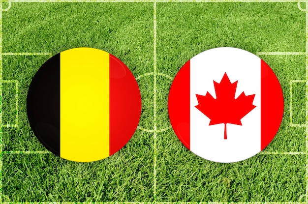 Ilustracja na mecz piłki nożnej Belgia vs Kanada