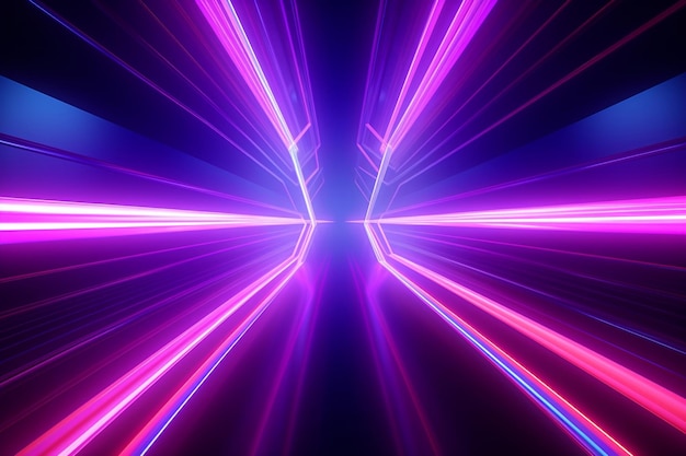 Ilustracja niebieska linia oświetlenie neonowa perspektywa abstrakcyjny nowoczesny ciemny prędkość technologia jasna przyszłość ruch kosmiczny tunel światło laserowe projekt świecące tło doprowadziło noc futurystyczną