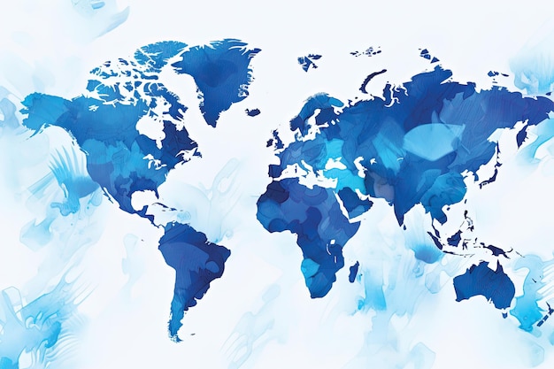 Zdjęcie ilustracja niebieski mapa świata