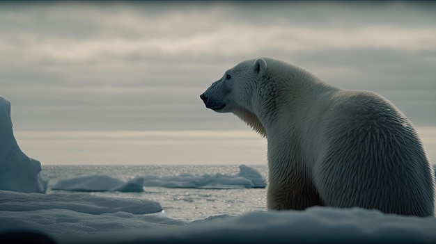 Ilustracja niedźwiedzi polarnych w zimie 3D realistyczna