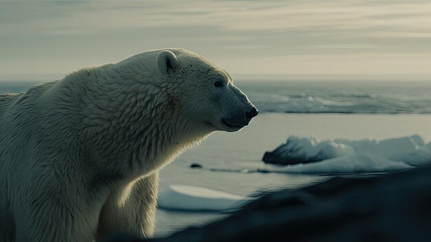 Ilustracja niedźwiedzi polarnych w zimie 3D realistyczna