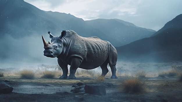Zdjęcie ilustracja nosorożca