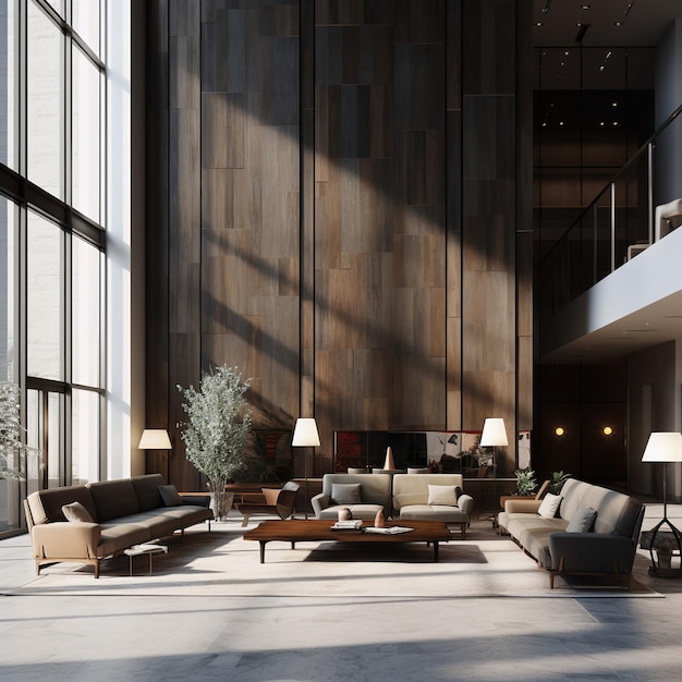ilustracja nowoczesnego, nordyckiego minimalistycznego stylu lobby Najwyższe zdjęcie