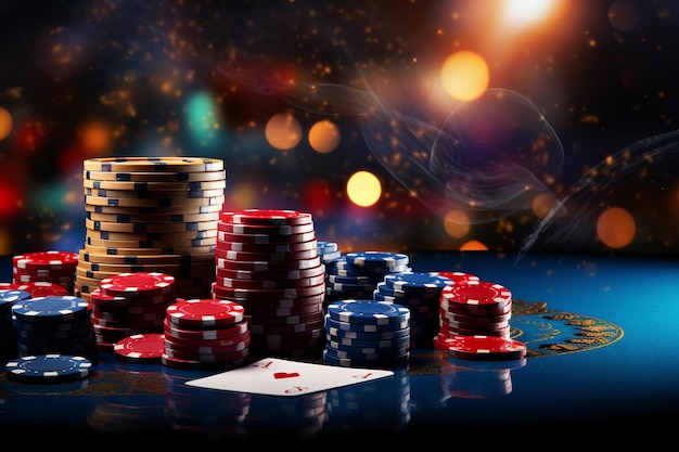 Ilustracja nowoczesnego tła hazardu w kasynie Generative ai