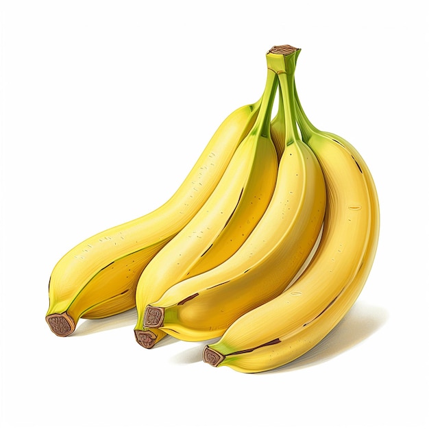 Ilustracja o białym tle izolowanych bananów