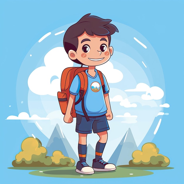 Ilustracja o chłopcu z kreskówki