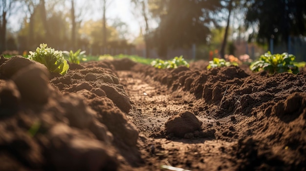 Ilustracja ogrodu z plantacją warzyw