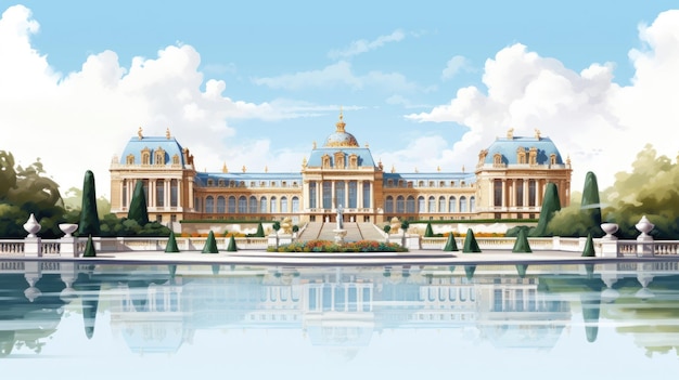Ilustracja Pałacu Wersalskiego