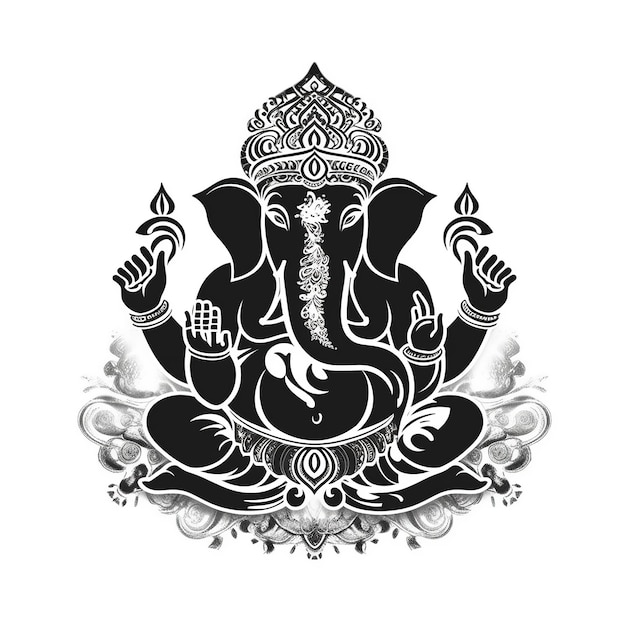 Ilustracja Pana Ganesha dla Ganesh Chaturthi Ai Generated