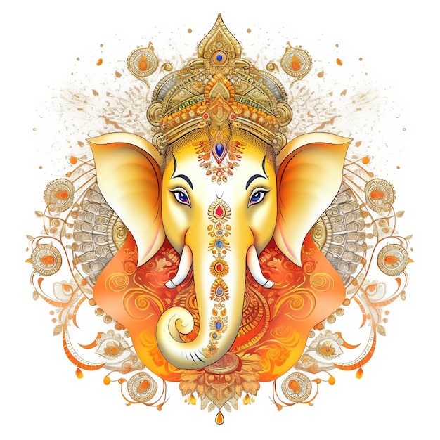 Ilustracja Pana Ganesha dla Ganesh Chaturthi z tłem Ai Generated