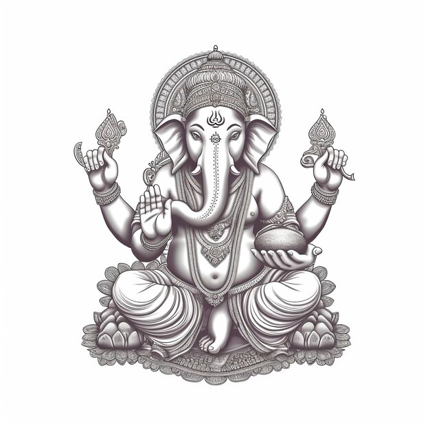 Ilustracja Pana Ganesha dla Ganesh Chaturthi z tłem Ai Generated