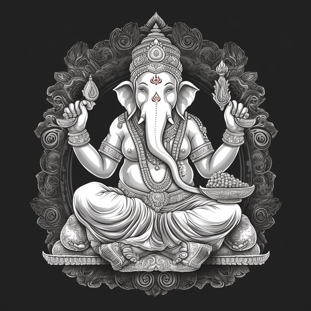 Ilustracja Pana Ganesha dla Ganesh Chaturthi z tłem Ai Generated