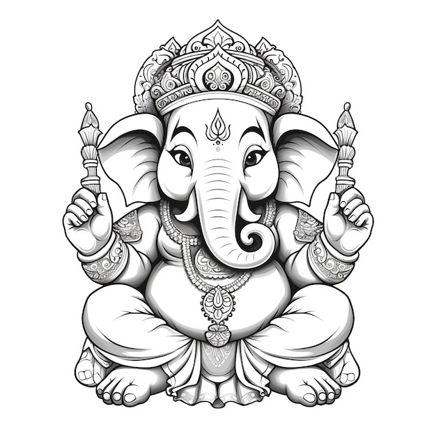 Zdjęcie ilustracja pana ganesha dla ganesh chaturthi z tłem ai generated