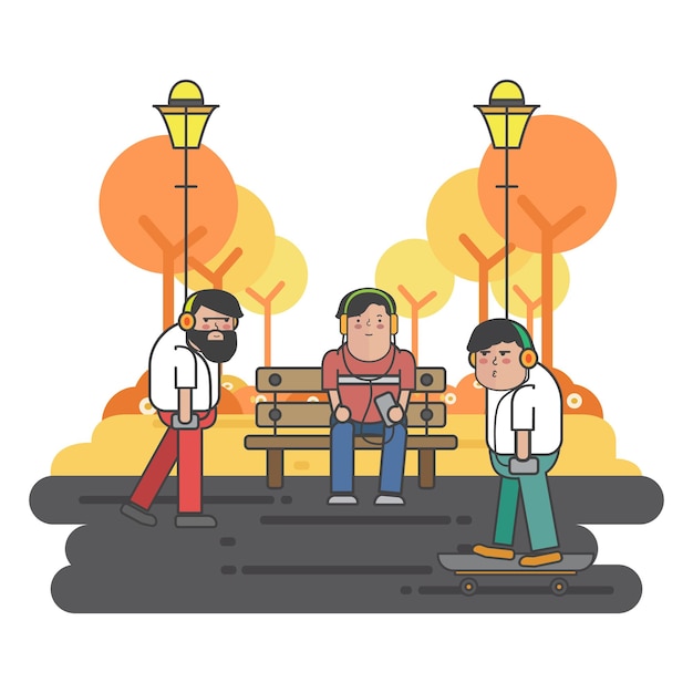 Ilustracja parku png przezroczysty tło