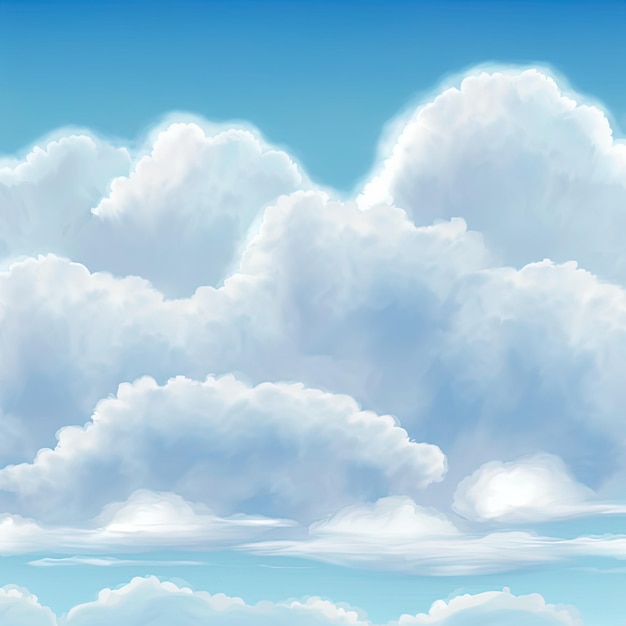 Ilustracja piękne puszyste puste chmury na a