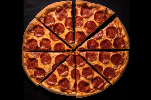 Ilustracja pizzy Pepperoni AI Generative