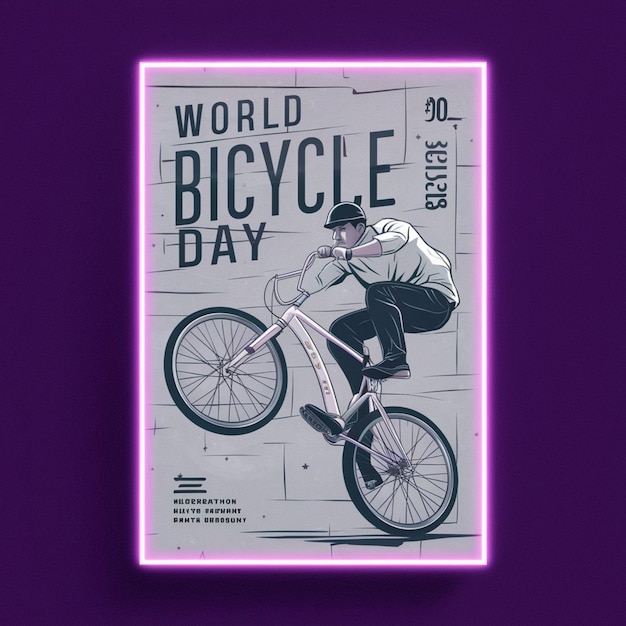Zdjęcie ilustracja plakatów światowego dnia rowerów
