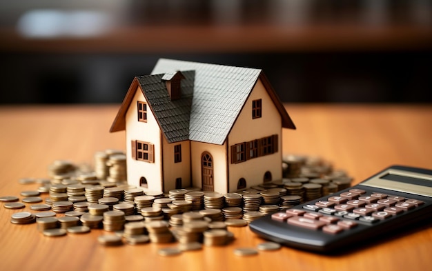 Ilustracja planowania finansowego zakupu domu i obliczeń oszczędności Generative Ai