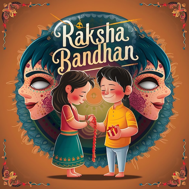 Ilustracja płaska Raksha Bandhan