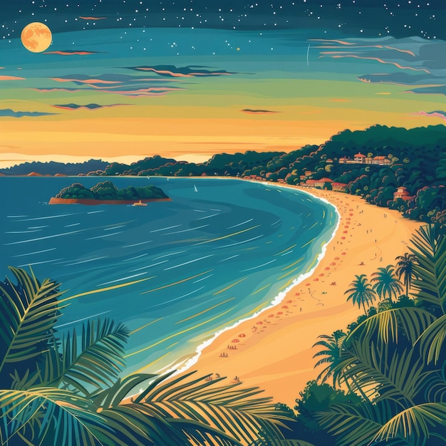 Ilustracja plaży Patong w Phuket w Tajlandii