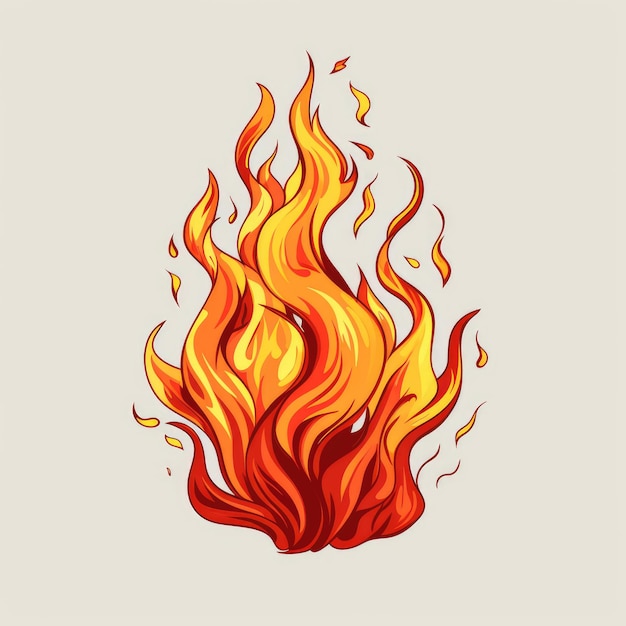 Ilustracja płomieni izolowane tło wygenerowane przez AI Obraz