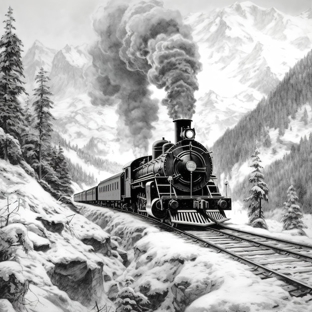 ilustracja pociągu na kolei