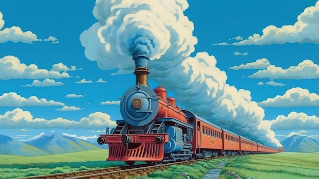 ilustracja pociągu na kolei