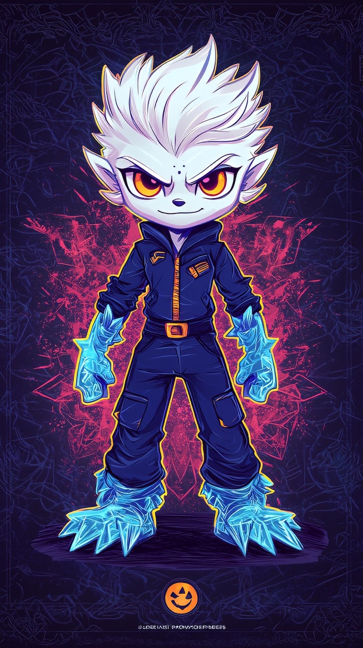 Zdjęcie ilustracja postaci chibi iceman