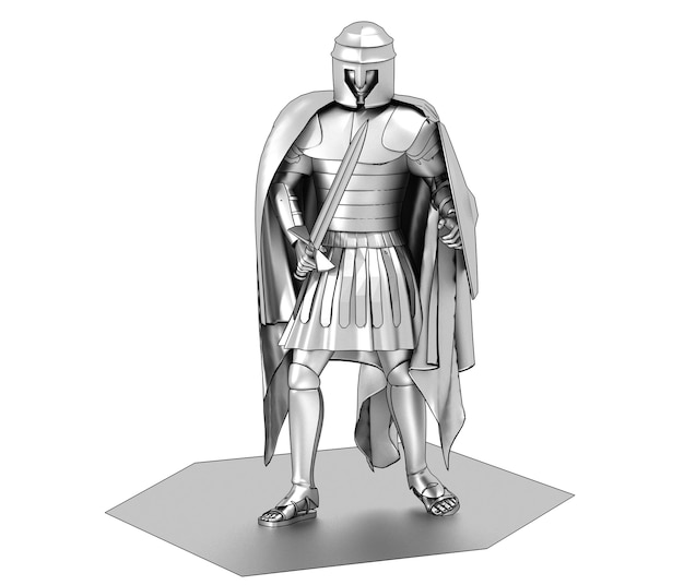 Ilustracja postaci wojownika renderowania 3D