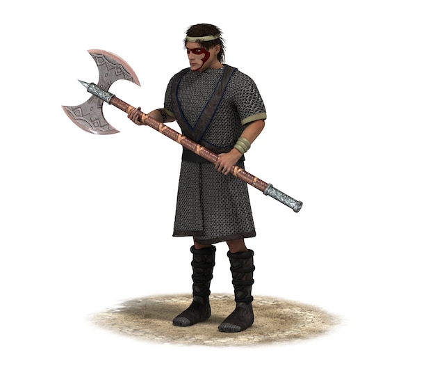 Ilustracja postaci wojownika renderowania 3D