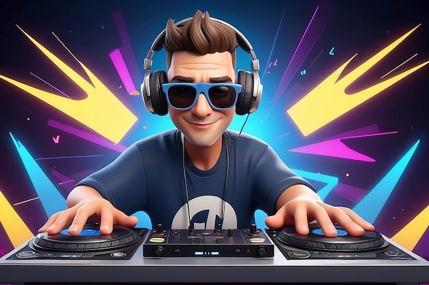 Ilustracja postaci z kreskówek DJ