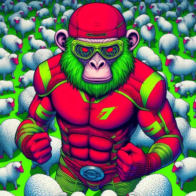 ilustracja potwora gracz avatar goryla ikona zwierzę humanoid małpa ilustracji sztuka małpa