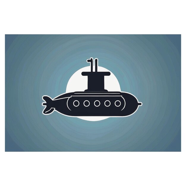 Ilustracja projektowa ikony logo okrętu podwodnego