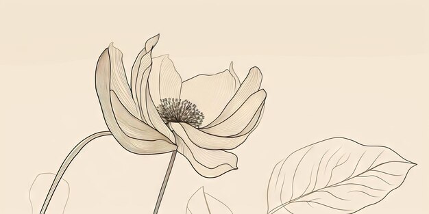 Ilustracja prostego projektu kwiatu kwiatowy wzór anemonu maku obraz dla pulpitu generatywnego ai