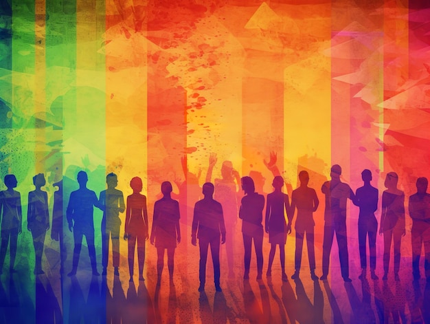 Ilustracja przedstawiająca dzień dumy i społeczność LGBT