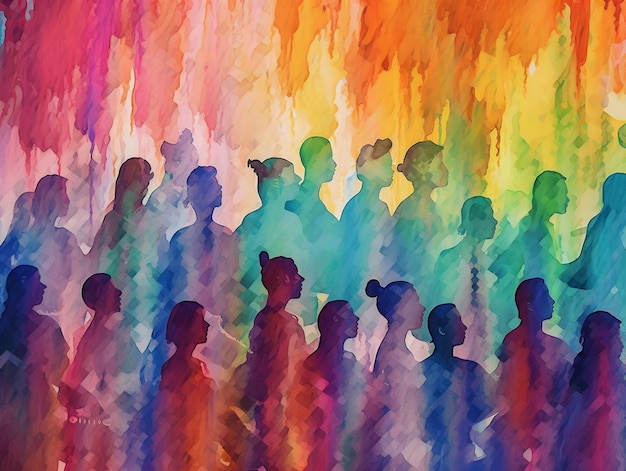 Ilustracja przedstawiająca dzień dumy i społeczność LGBT