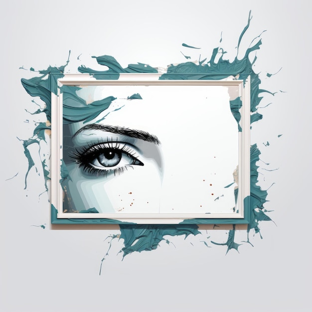 ilustracja przedstawiająca oko kobiety w ramce